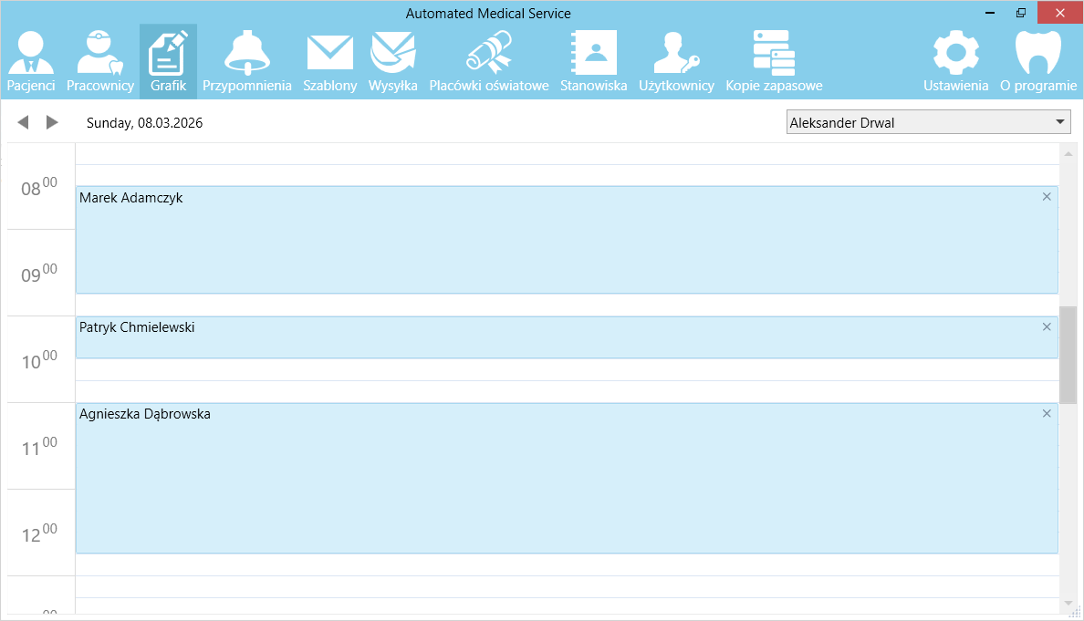 Inteligentny grafik wizyt lekarskich w systemie AMS